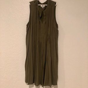 Sleeveless Olive Green Dress